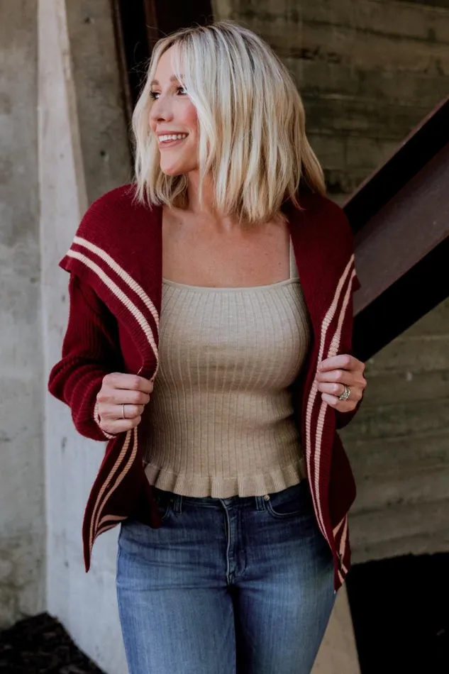 Women Corbett Knit Cardigan Burgundy Baltic Born Sweaters Women Corbett Knit Cardigan Burgundy Baltic Born Sweaters