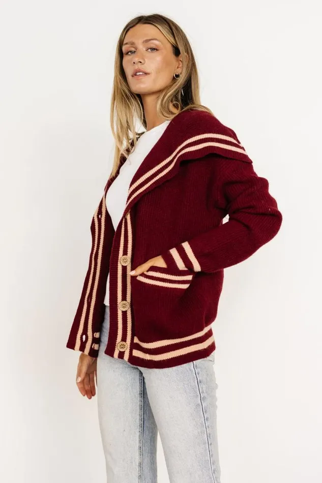 Women Corbett Knit Cardigan Burgundy Baltic Born Sweaters Women Corbett Knit Cardigan Burgundy Baltic Born Sweaters