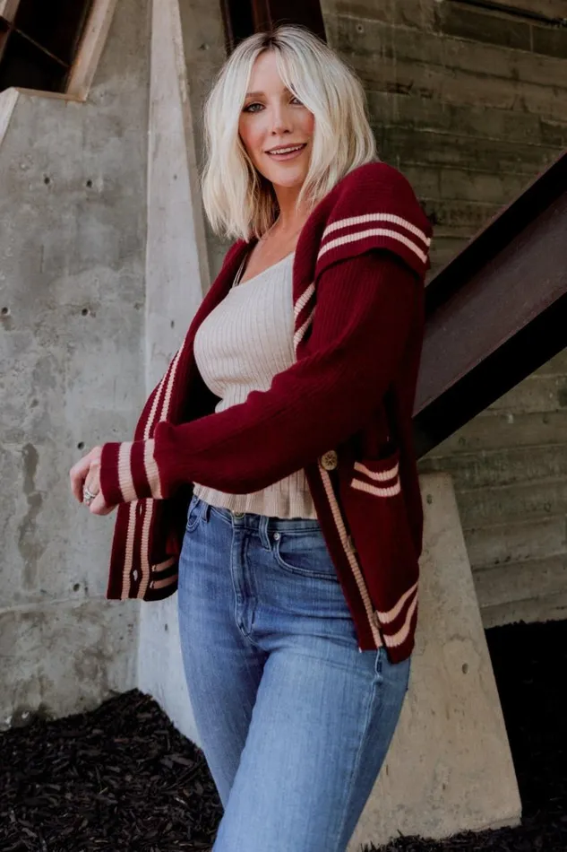 Women Corbett Knit Cardigan Burgundy Baltic Born Sweaters Women Corbett Knit Cardigan Burgundy Baltic Born Sweaters