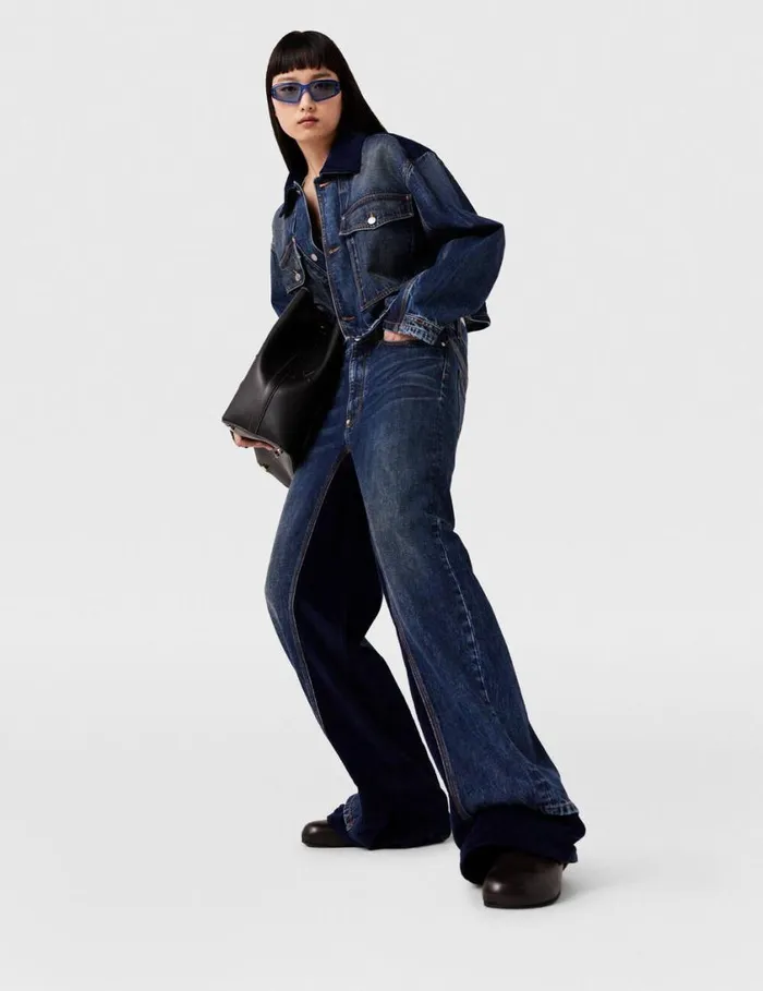 Women Corduroy HighRise Straight Leg Jeans Dark Wash Blue Denim Stella McCartney Pants And Shorts Women Corduroy HighRise Straight Leg Jeans Dark Wash Blue Denim Stella McCartney Pants And Shorts
