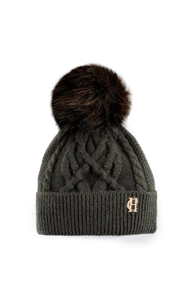 Women Cortina Bobble Hat Fern Green Mink Holland Cooper Hats and Headbands