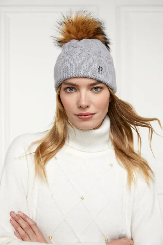 Women Cortina Bobble Hat Soft Grey Holland Cooper Hats and Headbands