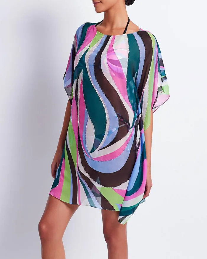 Women CoverUps PatBO DELOS BEADED KAFTAN FINAL SALE Black Multi