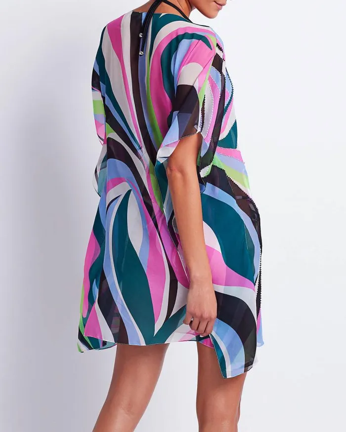 Women CoverUps PatBO DELOS BEADED KAFTAN FINAL SALE Black Multi