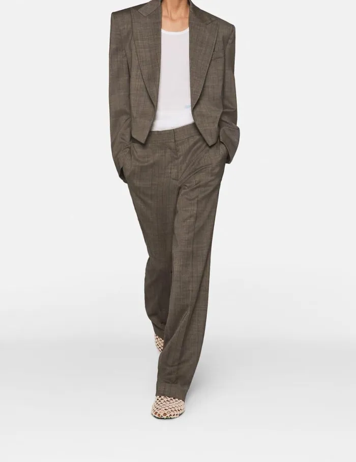 Women Cropped Pinstripe Wool Blazer Stone Pinstripe Stella McCartney Coats And Jackets Women Cropped Pinstripe Wool Blazer Stone Pinstripe Stella McCartney Coats And Jackets
