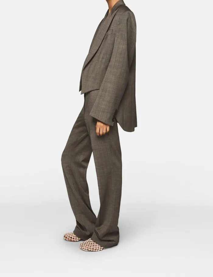 Women Cropped Pinstripe Wool Blazer Stone Pinstripe Stella McCartney Coats And Jackets Women Cropped Pinstripe Wool Blazer Stone Pinstripe Stella McCartney Coats And Jackets