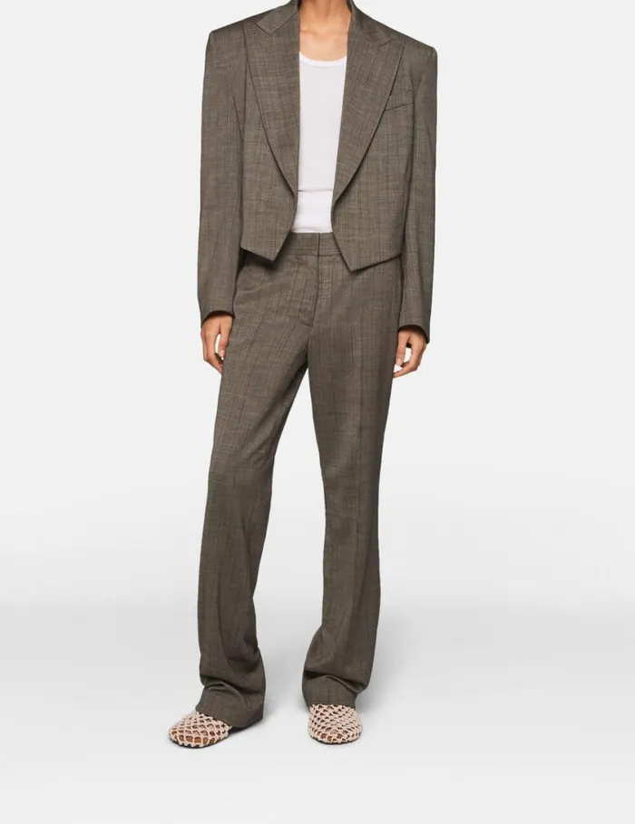 Women Cropped Pinstripe Wool Blazer Stone Pinstripe Stella McCartney Coats And Jackets Women Cropped Pinstripe Wool Blazer Stone Pinstripe Stella McCartney Coats And Jackets