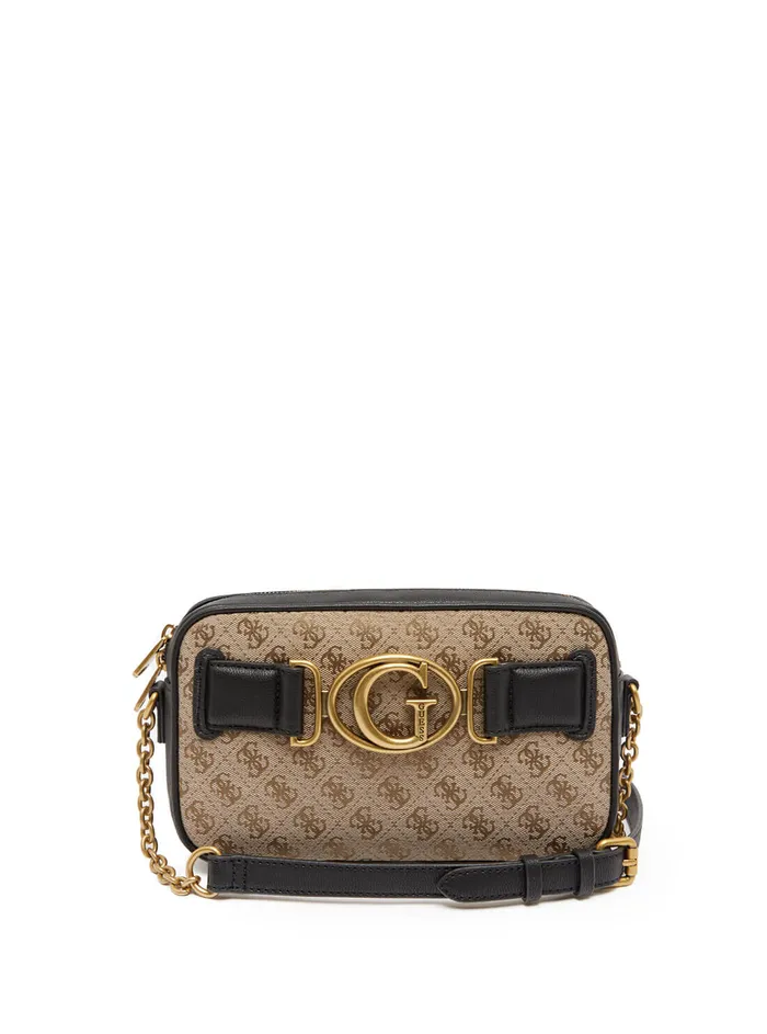 Women Crossbody GUESS Brown Black Aviana Crossbody Camera Bag