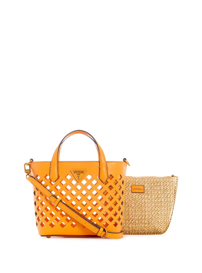 Women Crossbody GUESS Orange Aqua Mini Tote Bag Women Crossbody GUESS Orange Aqua Mini Tote Bag