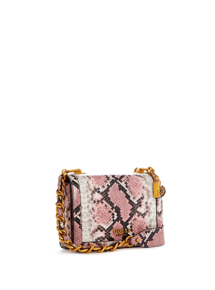Women Crossbody GUESS Pink Python Abey Crossbody Bag Women Crossbody GUESS Pink Python Abey Crossbody Bag