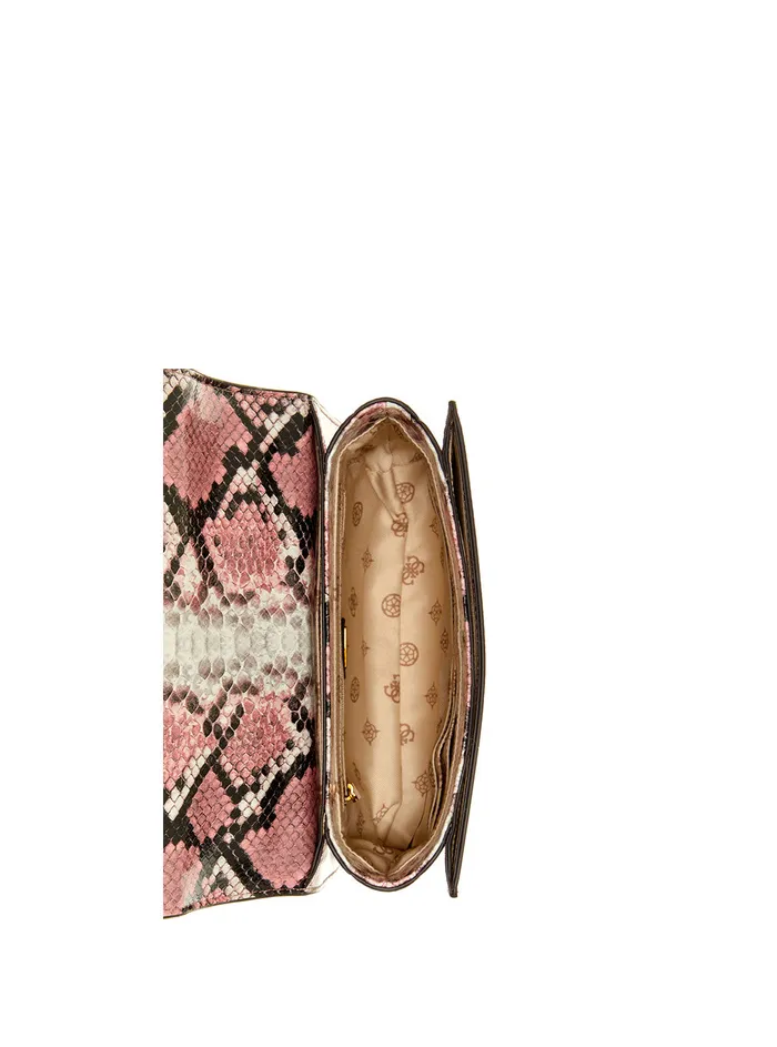 Women Crossbody GUESS Pink Python Abey Crossbody Bag Women Crossbody GUESS Pink Python Abey Crossbody Bag