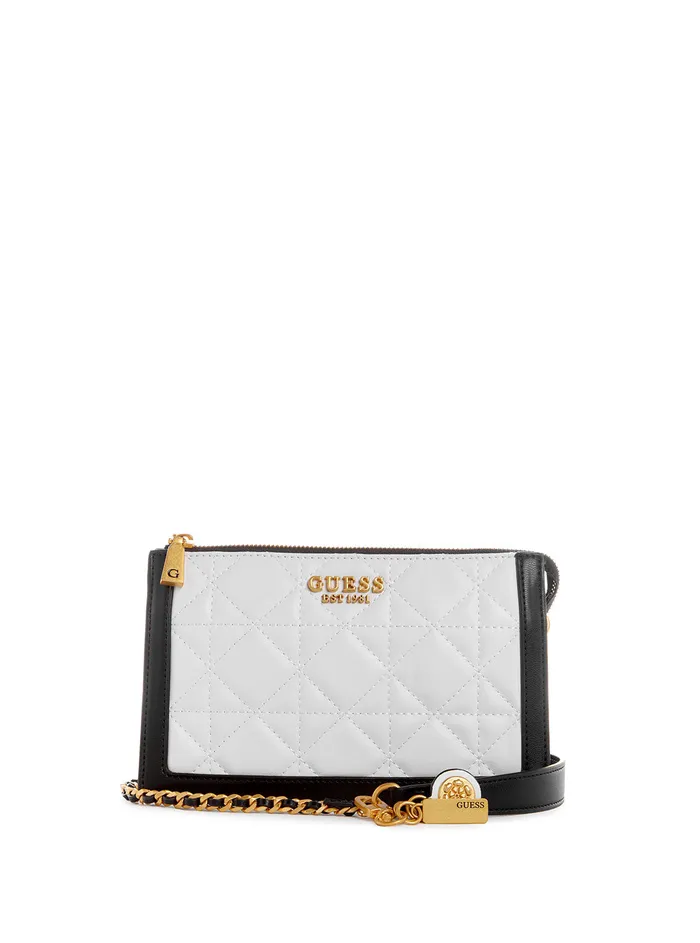 Women Crossbody GUESS White Abey Multi Compartment Crossbody Bag