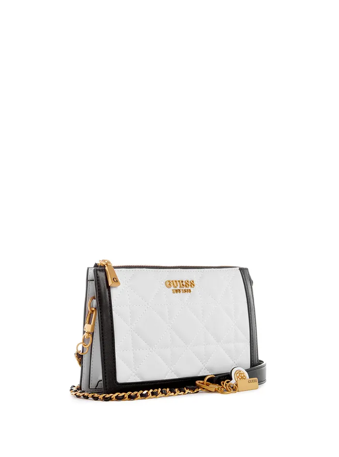 Women Crossbody GUESS White Abey Multi Compartment Crossbody Bag