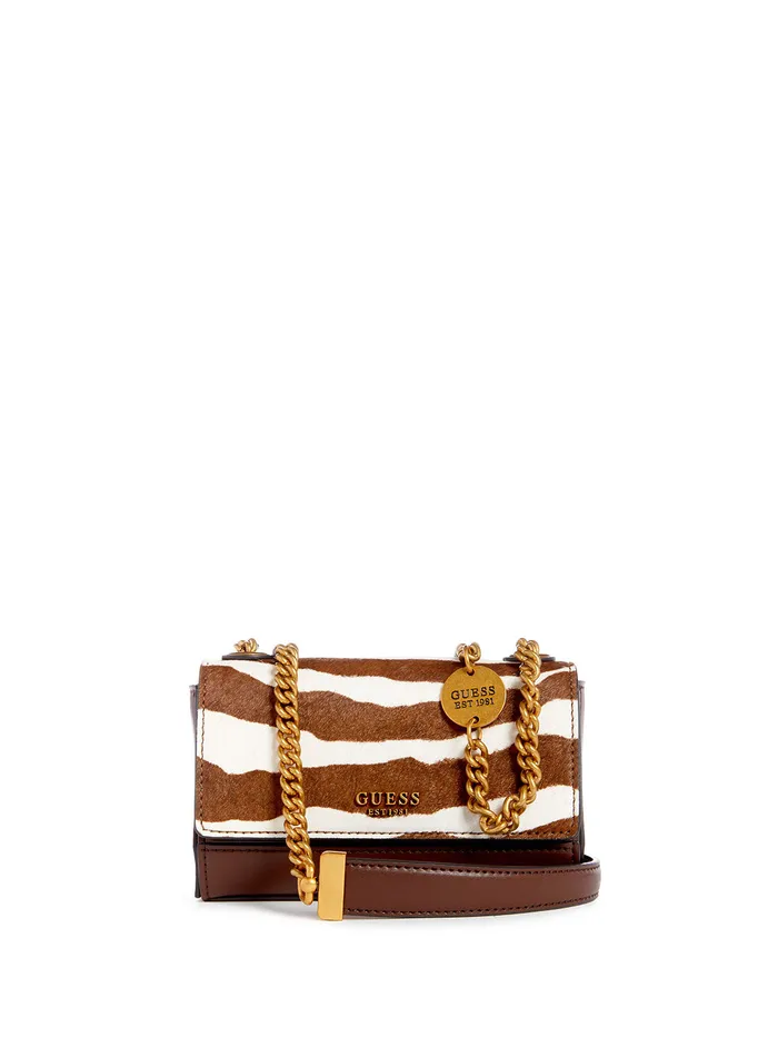 Women Crossbody GUESS Zebra Iseline Mini Crossbody Bag