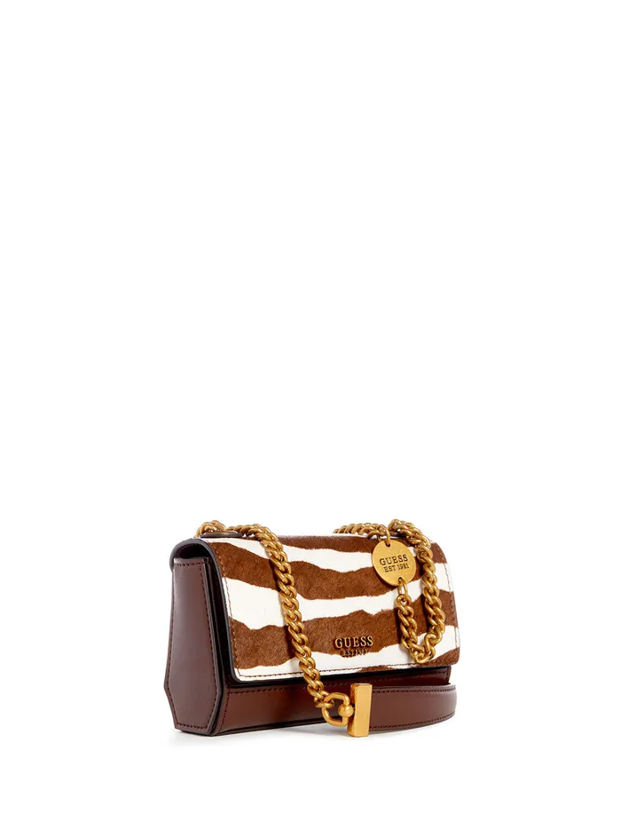 Women Crossbody GUESS Zebra Iseline Mini Crossbody Bag
