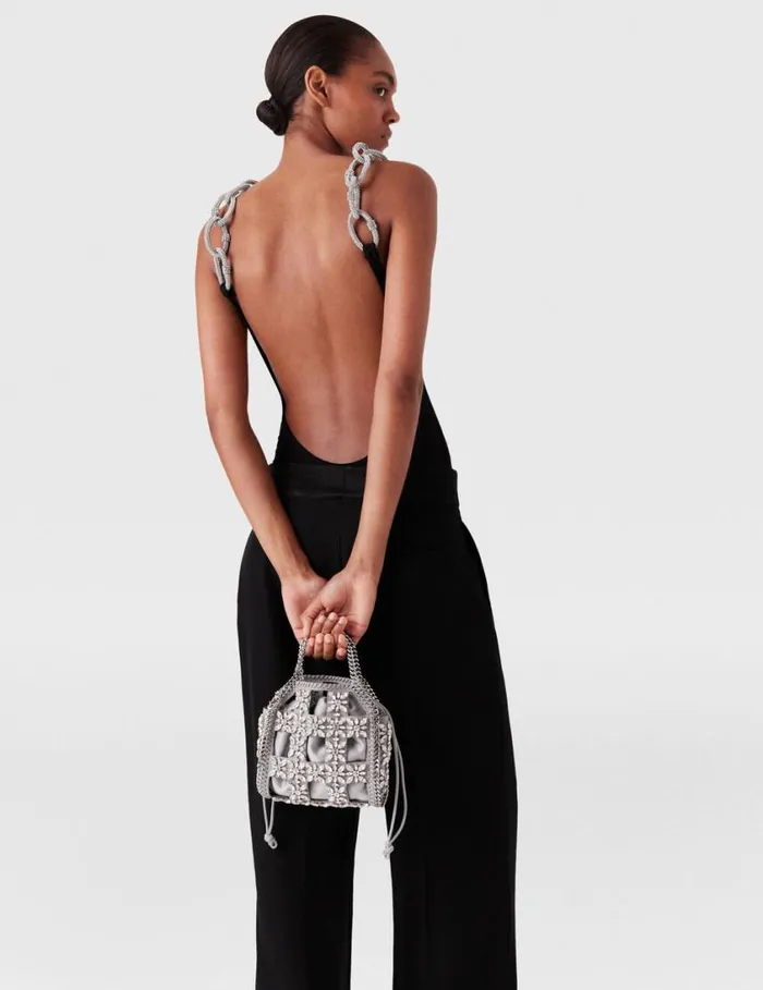 Women Crystal Chain Strap Top Black Stella McCartney Shirts And Tops Women Crystal Chain Strap Top Black Stella McCartney Shirts And Tops