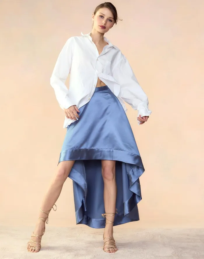 Women Cynthia Rowley Bottoms Livia Satin Skirt Gray