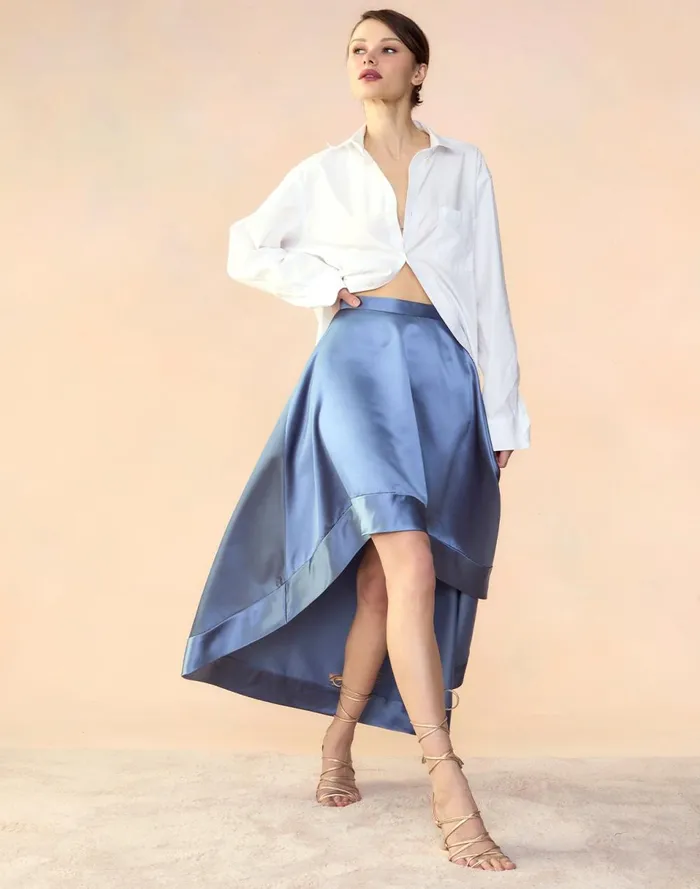 Women Cynthia Rowley Bottoms Livia Satin Skirt Gray Women Cynthia Rowley Bottoms Livia Satin Skirt Gray