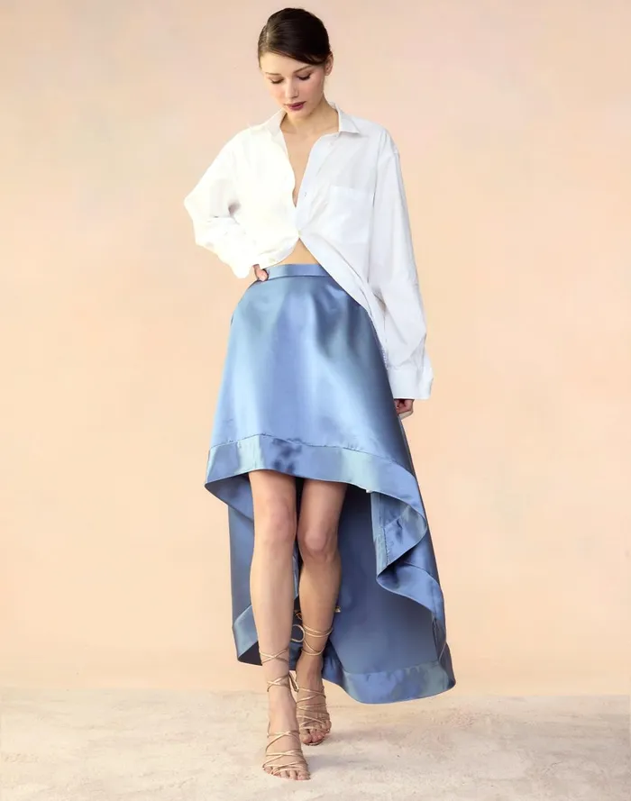 Women Cynthia Rowley Bottoms Livia Satin Skirt Gray Women Cynthia Rowley Bottoms Livia Satin Skirt Gray