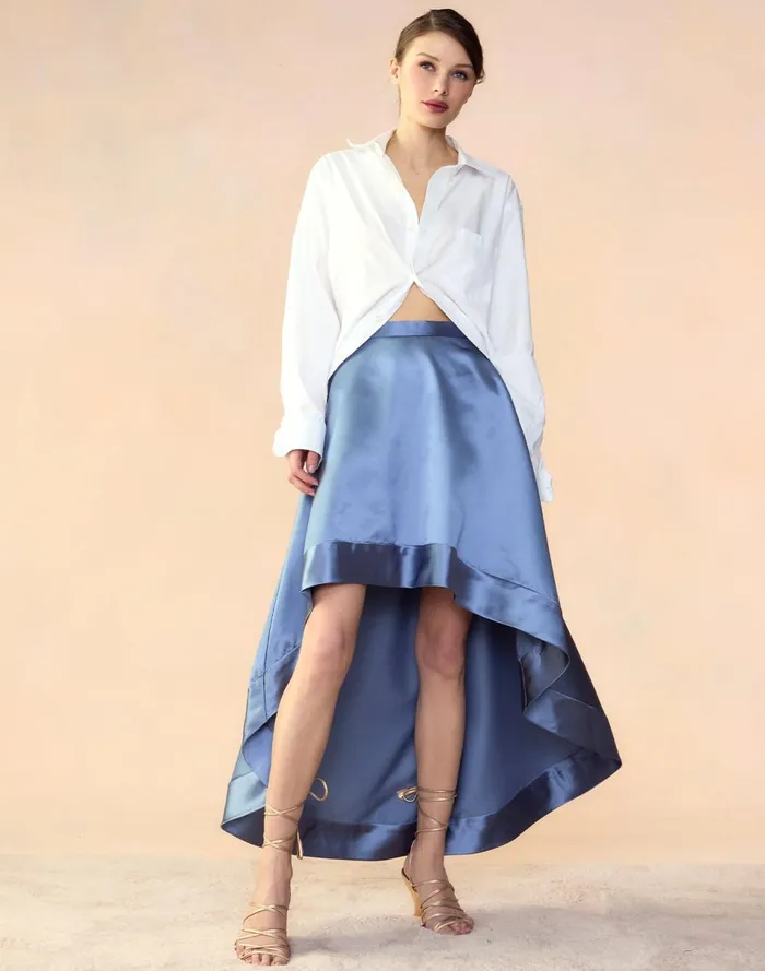 Women Cynthia Rowley Bottoms Livia Satin Skirt Gray Women Cynthia Rowley Bottoms Livia Satin Skirt Gray