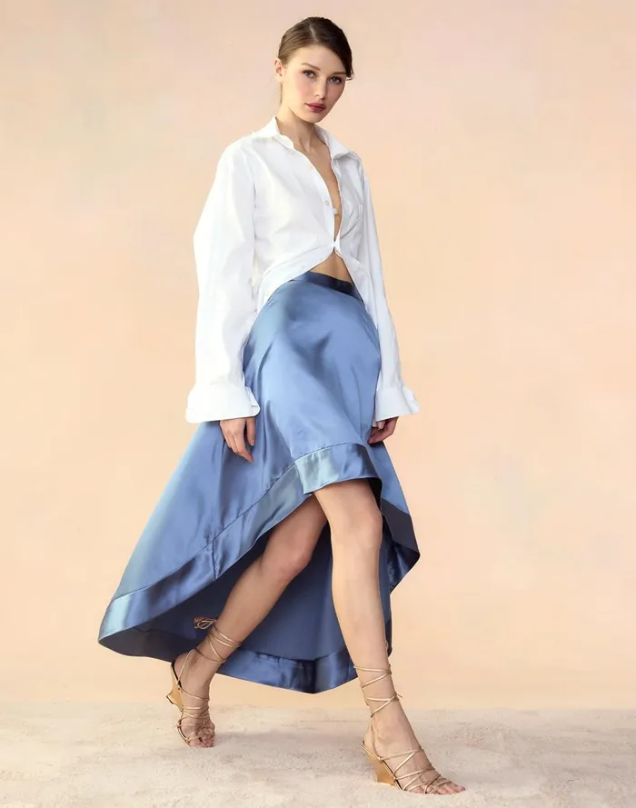 Women Cynthia Rowley Bottoms Livia Satin Skirt Gray Women Cynthia Rowley Bottoms Livia Satin Skirt Gray