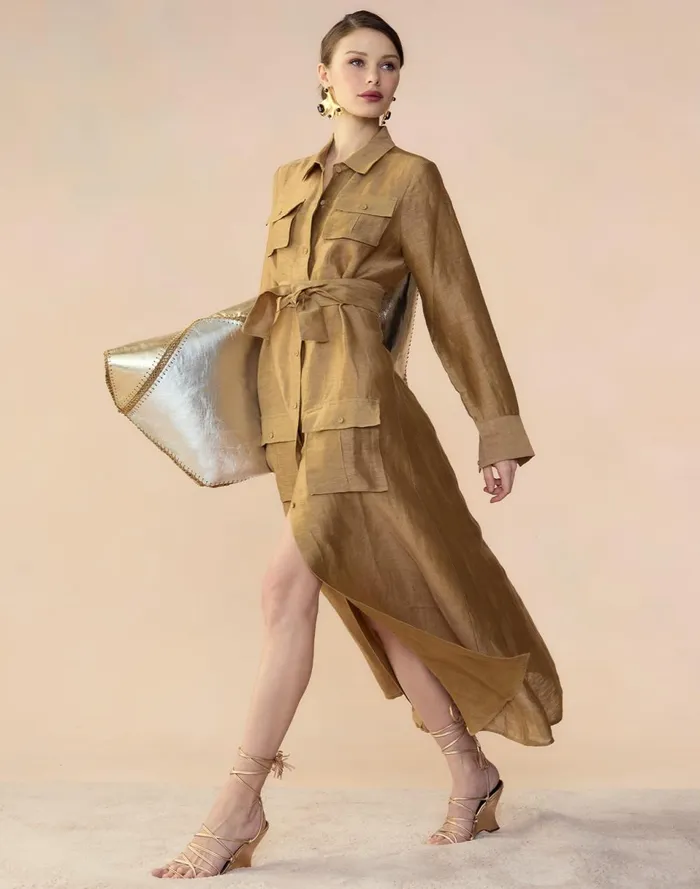 Women Cynthia Rowley Dresses Lagos Silk Linen Shirt Dress Camel Women Cynthia Rowley Dresses Lagos Silk Linen Shirt Dress Camel