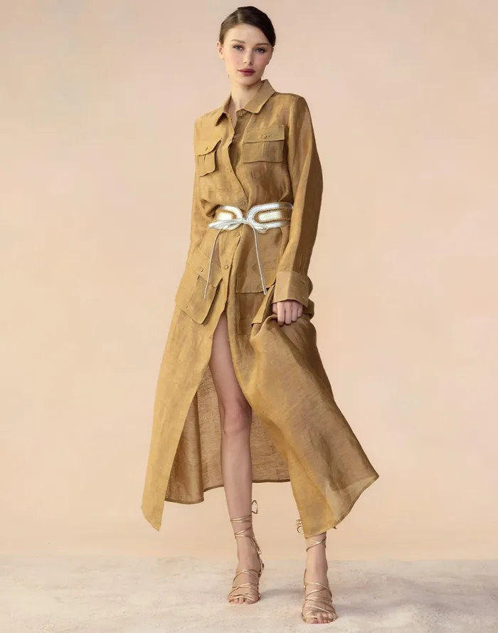 Women Cynthia Rowley Dresses Lagos Silk Linen Shirt Dress Camel Women Cynthia Rowley Dresses Lagos Silk Linen Shirt Dress Camel