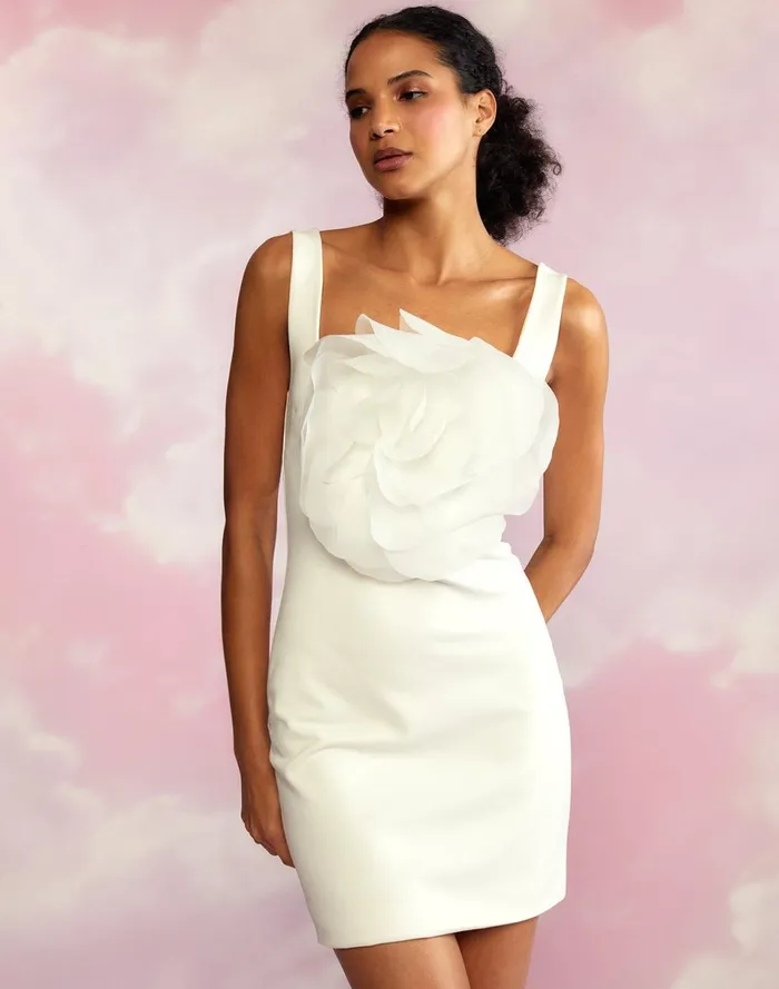 Women Cynthia Rowley Dresses Sofia Organza Flower Dress White Women Cynthia Rowley Dresses Sofia Organza Flower Dress White