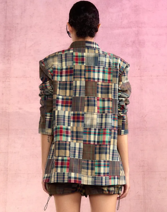 Women Cynthia Rowley Outerwear Madrid Madras Blazer Plaid Women Cynthia Rowley Outerwear Madrid Madras Blazer Plaid