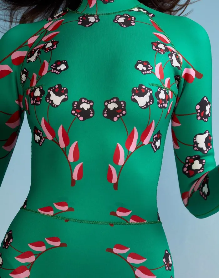 Women Cynthia Rowley Swim Vine Floral High Cut Wetsuit Grvflo Women Cynthia Rowley Swim Vine Floral High Cut Wetsuit Grvflo
