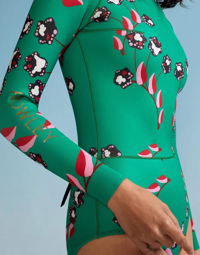 Women Cynthia Rowley Swim Vine Floral High Cut Wetsuit Grvflo Women Cynthia Rowley Swim Vine Floral High Cut Wetsuit Grvflo