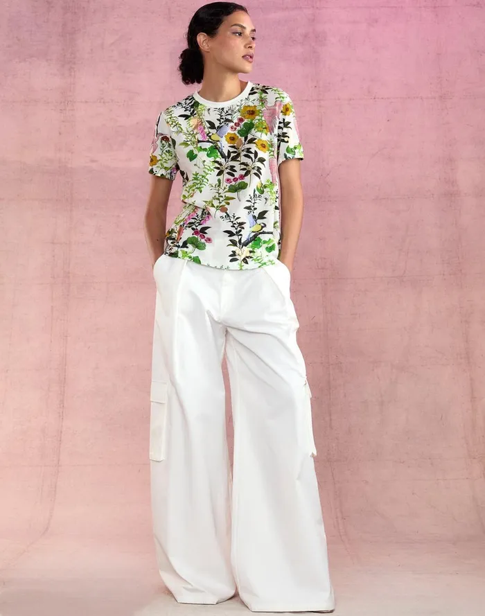 Women Cynthia Rowley Tops Bloom Tee Whtfl Women Cynthia Rowley Tops Bloom Tee Whtfl