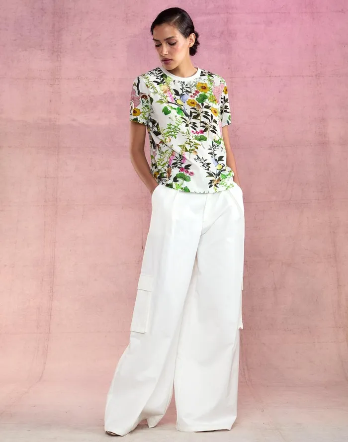 Women Cynthia Rowley Tops Bloom Tee Whtfl Women Cynthia Rowley Tops Bloom Tee Whtfl