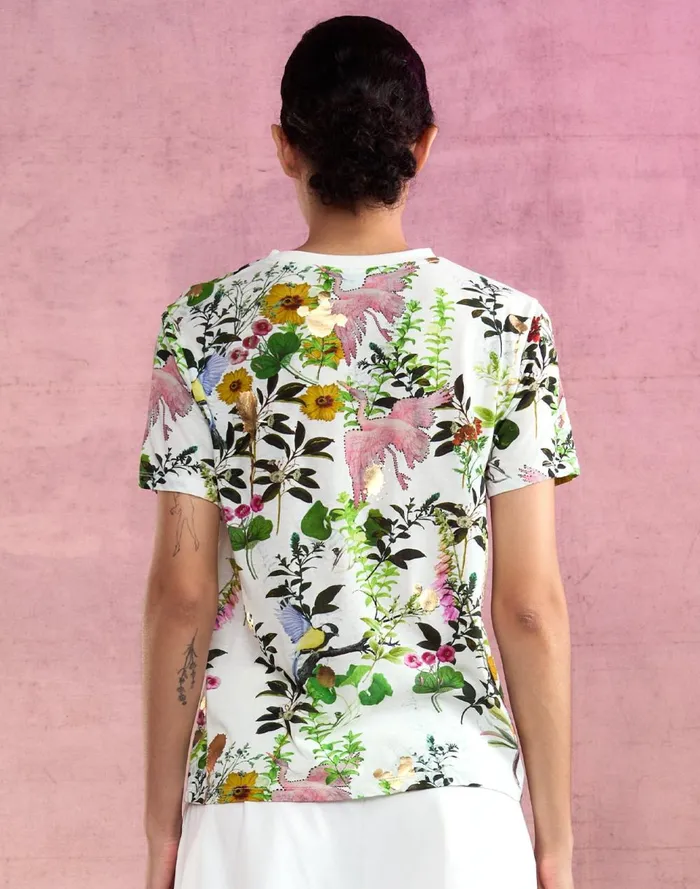 Women Cynthia Rowley Tops Bloom Tee Whtfl Women Cynthia Rowley Tops Bloom Tee Whtfl