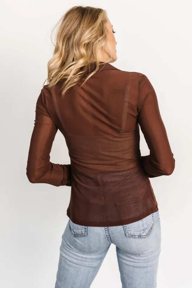 Women Dax Mesh Top Chocolate Baltic Born Blouses and Shirts