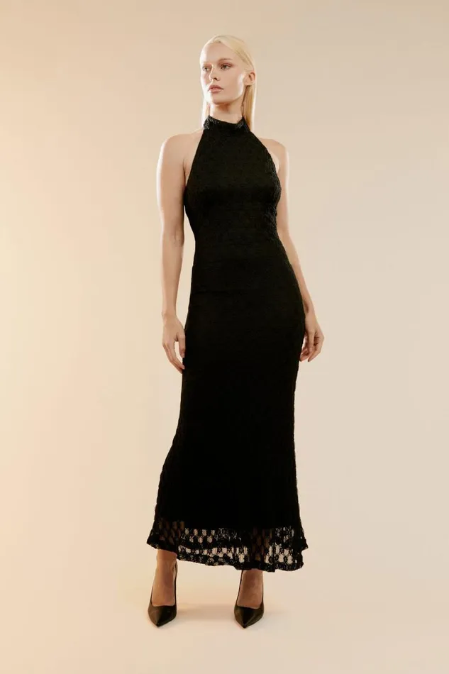 Women Day To Night Dresses Bardot Adoni Ola Lace Midi Dress In Black Black