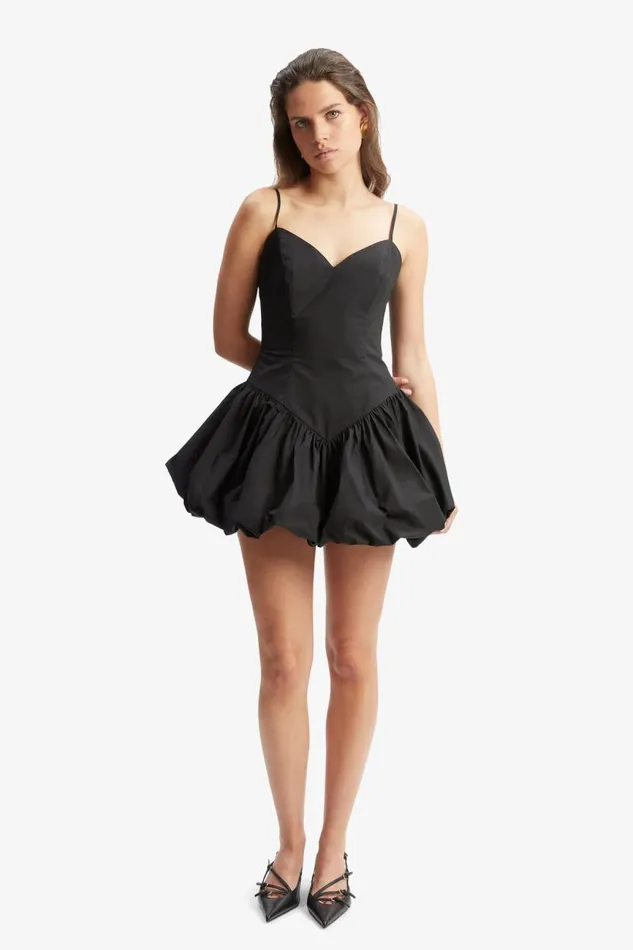 Women Day To Night Dresses Bardot Lissett Poplin Mini Dress In Black Black