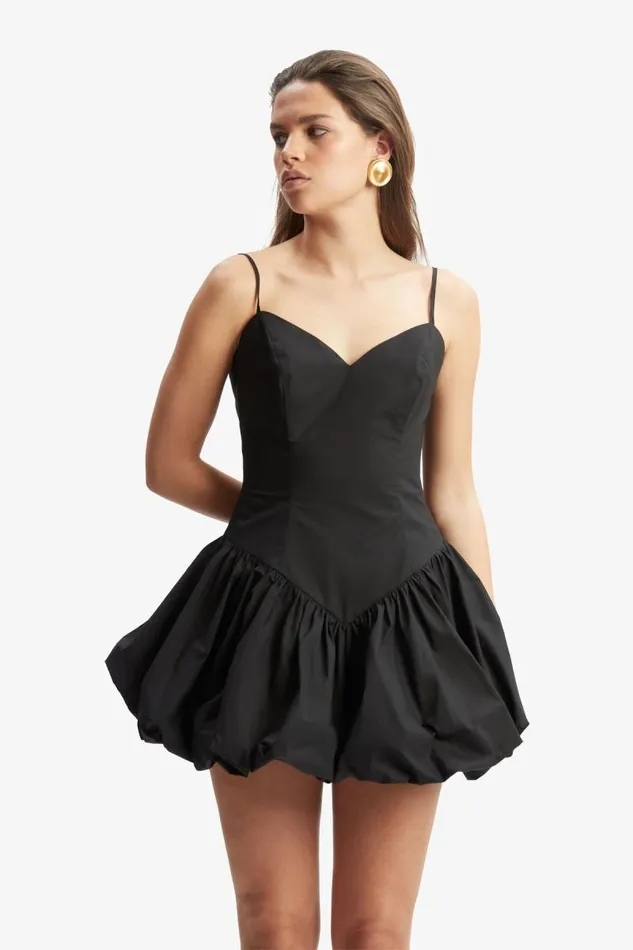 Women Day To Night Dresses Bardot Lissett Poplin Mini Dress In Black Black