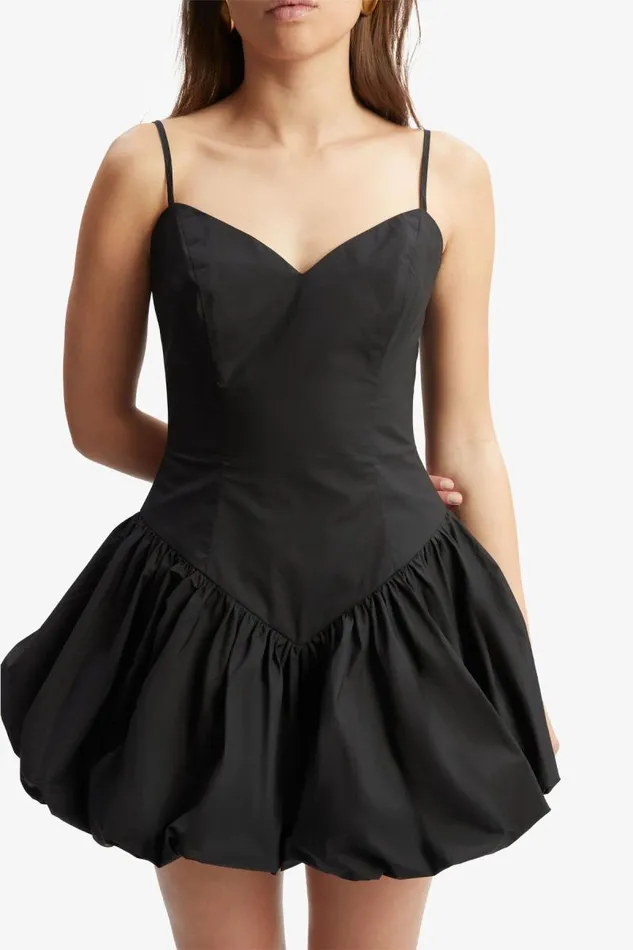 Women Day To Night Dresses Bardot Lissett Poplin Mini Dress In Black Black
