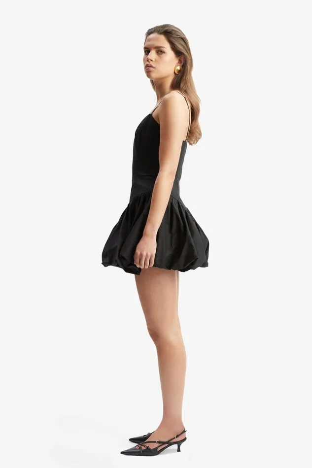 Women Day To Night Dresses Bardot Lissett Poplin Mini Dress In Black Black