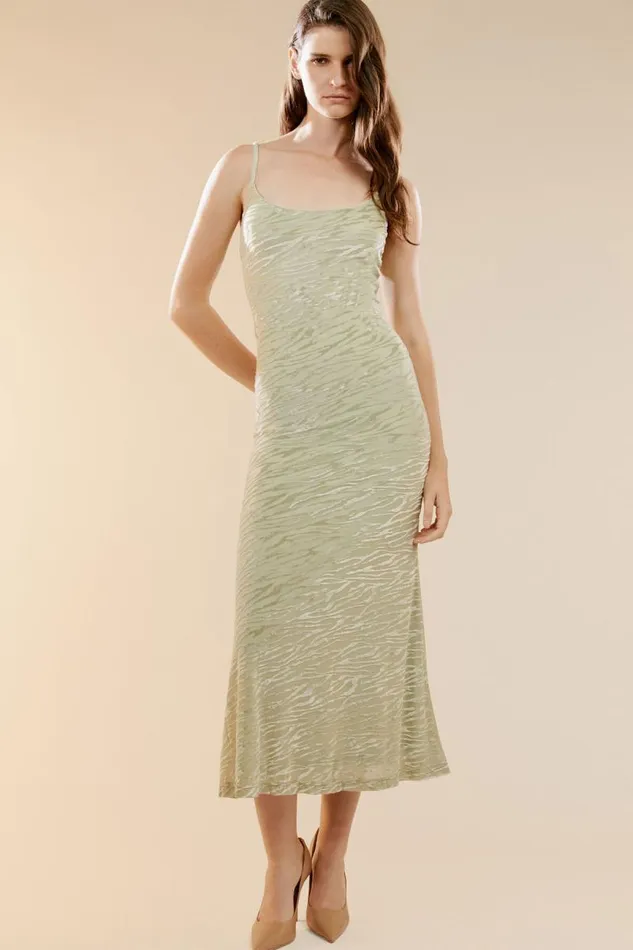 Women Day To Night Dresses Bardot Nadira Burnout Maxi Dress In Soft Sage Soft Sage