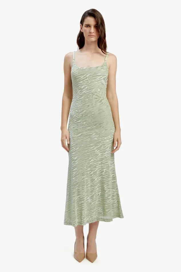 Women Day To Night Dresses Bardot Nadira Burnout Maxi Dress In Soft Sage Soft Sage