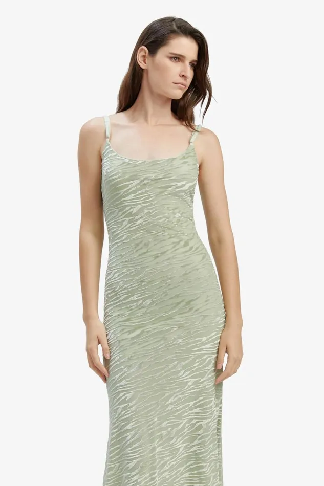 Women Day To Night Dresses Bardot Nadira Burnout Maxi Dress In Soft Sage Soft Sage