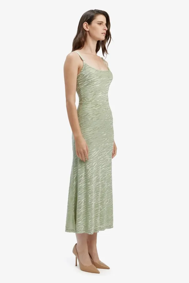 Women Day To Night Dresses Bardot Nadira Burnout Maxi Dress In Soft Sage Soft Sage