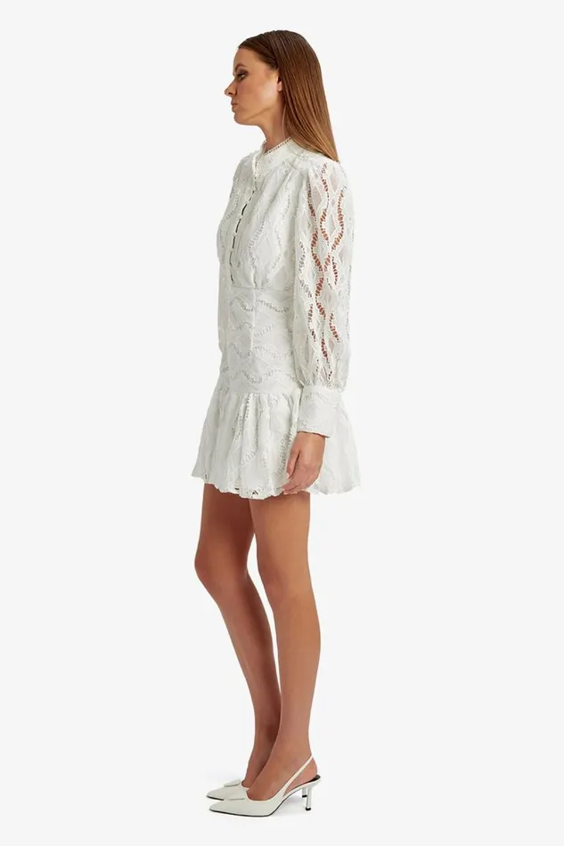 Women Day To Night Dresses Bardot Remy Lace Dress In Ivory Ivory