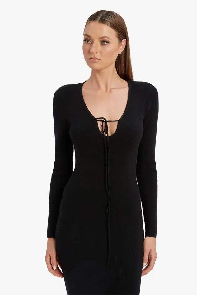 Women Day To Night Dresses Bardot Verona Knit Midi Dress In Black Black