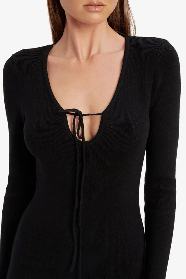 Women Day To Night Dresses Bardot Verona Knit Midi Dress In Black Black