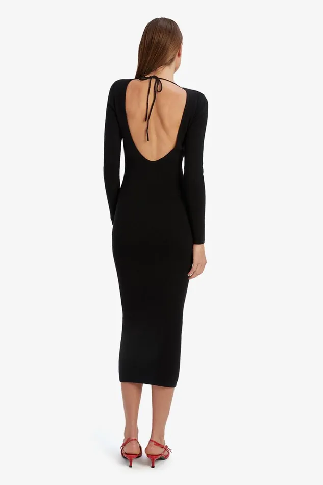 Women Day To Night Dresses Bardot Verona Knit Midi Dress In Black Black