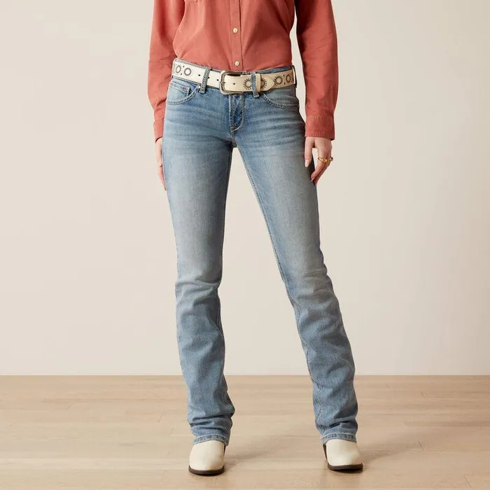Women Denim Ariat Mid Rise Mallory Straight Leg Jeans Oklahoma
