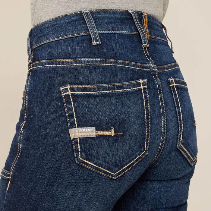 Women Denim Ariat Rebar DuraStretch Riveter Double Front Straight Jean Riveter